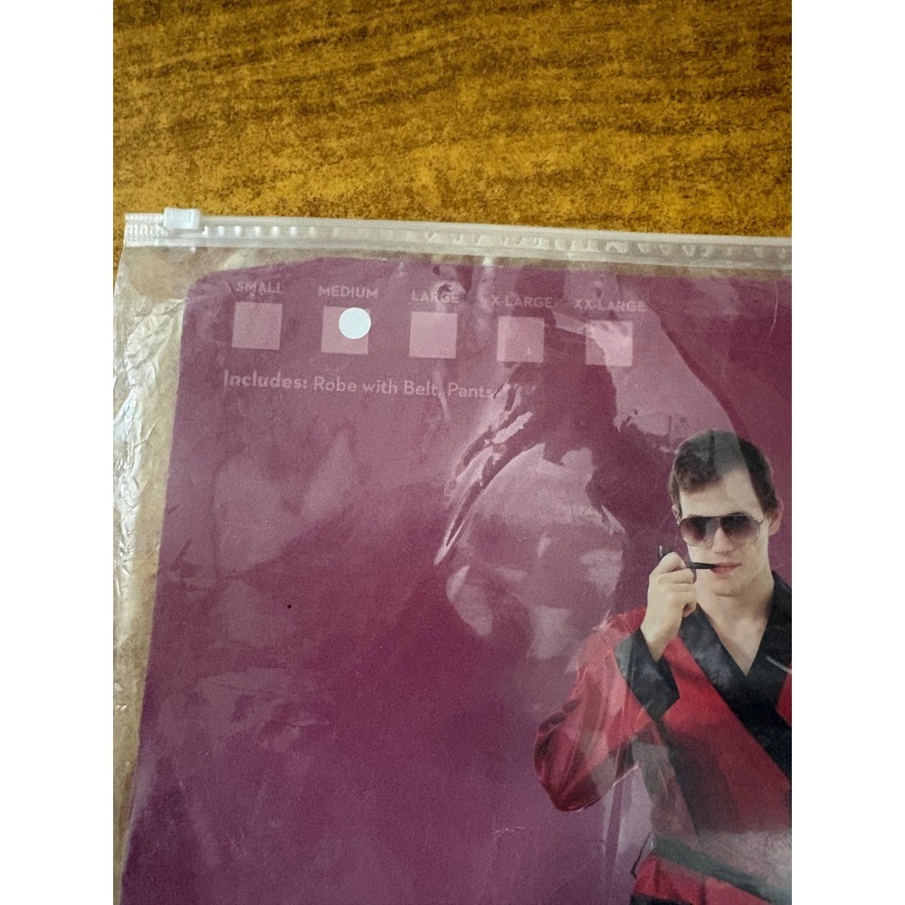 Hauntlook Bunny Enthusiast Playboy Mogul Costume Mens XXL Burgundy Robe‎ Pants - Picture 3 of 4